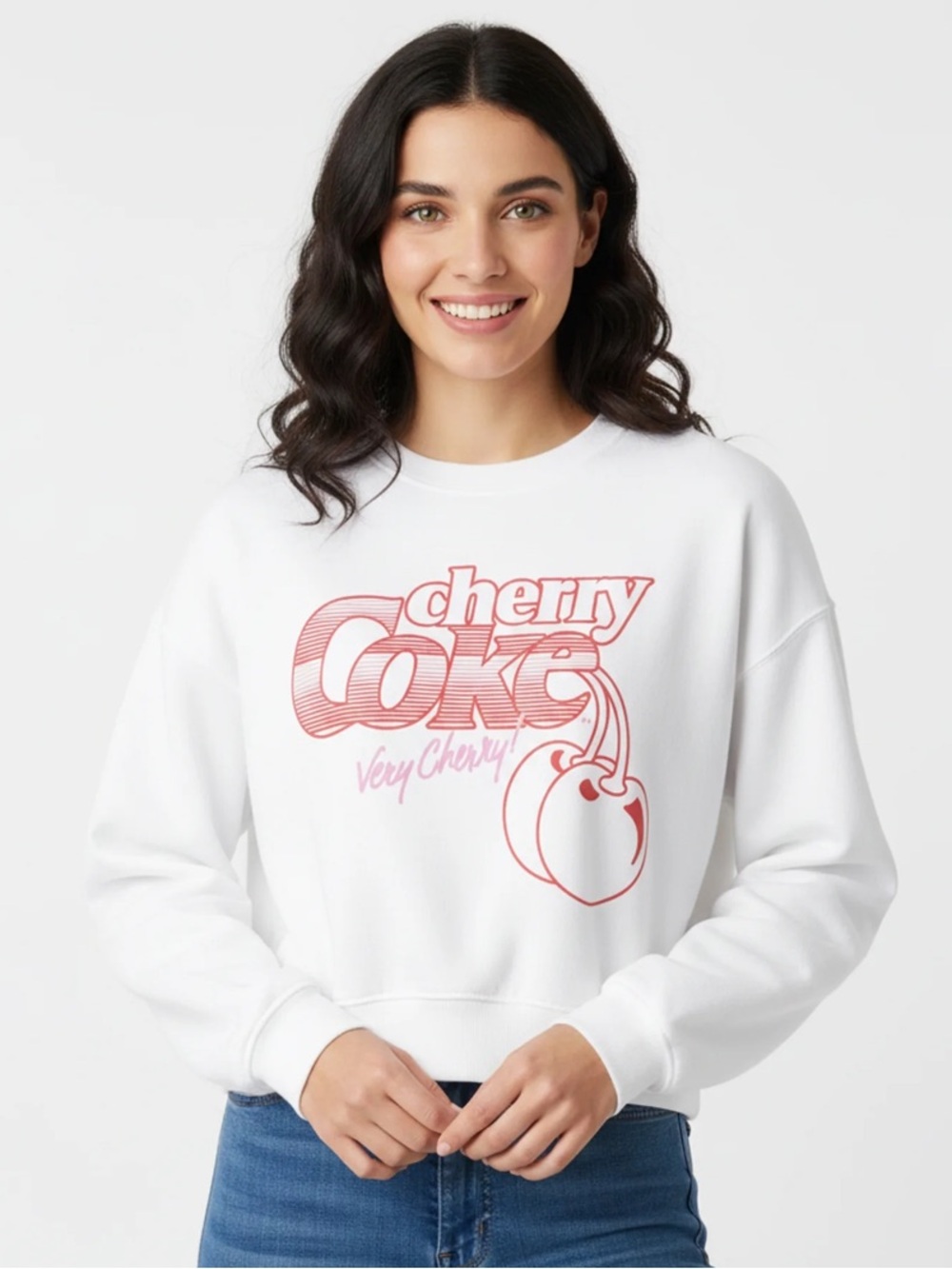 NWT Cherry Coke Graphic Sweatshirt - White